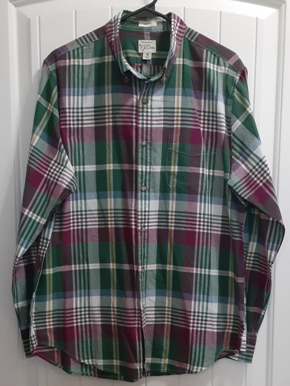 J. Crew Men's Classic Indian Madras Plaid Button-Down Shirt - Medium